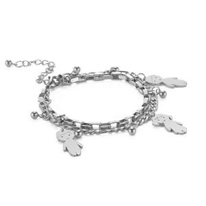 La vendita più calda Little Girl Little Boy Charm Cartoon Cute Character braccialetti per bambini placcati in <span class=keywords><strong>oro</strong></span> per regali di compleanno - Product Image 6