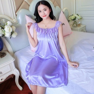 Nouvelle chemise de nuit d'été pour <span class=keywords><strong>femme</strong></span>, en dentelle de <span class=keywords><strong>mariage</strong></span>, sexy, en soie glacée, ample, <span class=keywords><strong>grande</strong></span> <span class=keywords><strong>taille</strong></span>, pour le sommeil - Product Image 4