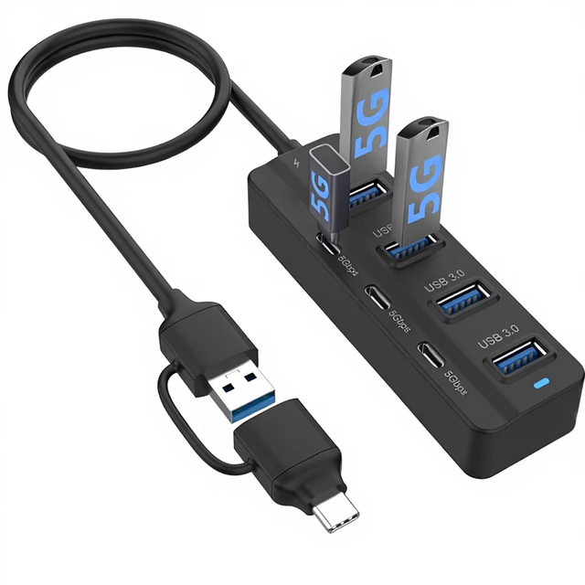 High Quality 7-in-2 USB-C 5Gbps Multiport Adapter Hub Docking Station for MacBook