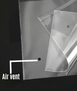 Saco Plástico Reutilizável com Zíper Fosco, Embalagem Reutilizável para Roupas, Acessórios e Produtos de Higiene com Orifício de Ventilação - Product Image 3