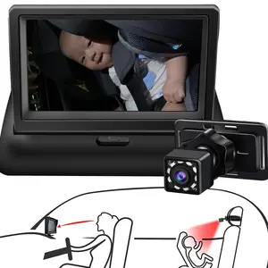 안전 4.3 인치 HD 카시트 거울 사진기 아기 차 사진기 감시자 아기 차 거울