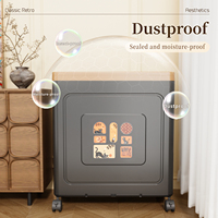 Contenitore Pieghevole Moderno ed Ecologico in PP con Coperchio e Ruote per Organizzare Vestiti e Coperte