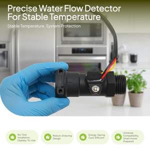 Capteur de débit pour <span class=keywords><strong>chauffe</strong></span>-<span class=keywords><strong>eau</strong></span>, accessoires, débitmètre à turbine, remplacement direct, installation facile, effet Hall - Product Image 4