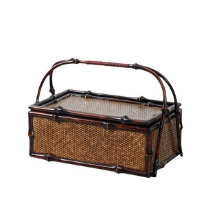 Handmade Bamboo Woven Tea Box Rectangle Lacquered <b>Storage</b> <b>Basket</b> For Tea Ceremony Accessories - Product Image 5