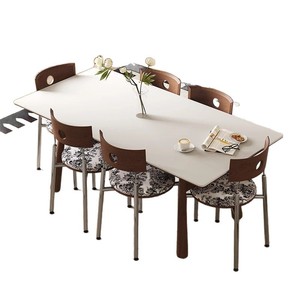 Bauhaus Style Walnut Rectangular Solid Wood Dining Table With Storage For Home Use - Product Image 5