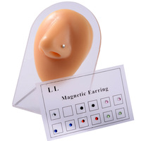 Unisexe, 12 pièces/carte, 3mm, Clou magnétique pour nez et lèvre, Faux piercing sexy, Anneau de nez, Sans perçage, Laiton, Mariage, Femmes, Hommes