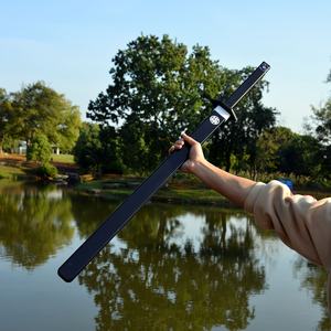 100cm PUフォーム製侍刀、76cm白鱗模様の刃と黒鞘付き、アニメコスプレパーティーやロールプレイング用のおもちゃの刀 - Product Image 2