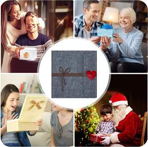 Album di Album di Album di foto di feltro grigio scuro multifunzionale con raccoglitore ad anelli ricaricabile e pagine nere vuote - Product Image 6