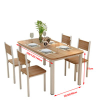 Table à manger pliante en bois pour la maison et ensemble de 4 chaises pour 4 personnes, design moderne pour les petits appartements