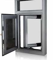 Ventanas Modernas de Doble Acristalamiento de Aleación de Aluminio Resistentes a Huracanes, Abatibles, Insonorizadas, con Rotura de Puente Térmico y Eficiencia Energética