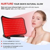 Thérapie par lumière rouge pour le visage et le corps, 660 nm/850 nm, double longueur d'onde, LED, écran tactile, télécommande, support réglable/support de bureau, infrarouge