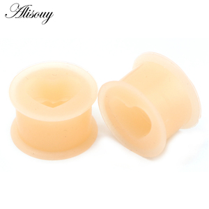 2 uds tapones y túneles de silicona para los oídos en forma de corazón tapones para los oídos flexibles expansores de oreja pendientes de túnel calibres joyería para el cuerpo Piercings - Product Image 5
