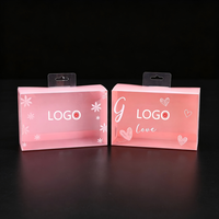 Boîte d'emballage personnalisée en plastique PET transparent pour éponge à maquillage, avec design pliable et imprimé