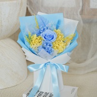 Bouquet de roses éternelles préservées en vase rose et violet, coffret cadeau de fleurs éternelles pour femme, maman, petite amie, amie, Saint-Valentin