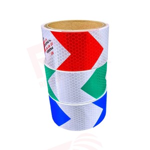 5cm*25m Yellow Black Arrow Safety Sticker Honeycomb Adhesive Material Reflector Strips Vinyl Roll <strong>Reflective</strong> <strong>Tape</strong> - Product Image 5
