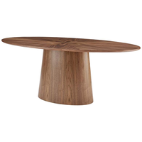 Table ovale de luxe moderne et élégante en bois massif, design complet pour salle à manger et salon, idéale pour l'entrée.