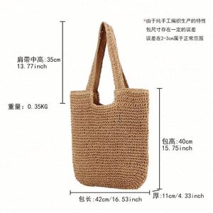 Wholesale Seaside Vacation Single Shoulder Paper Woven <b>Bag</b> Handmade Woven <b>Bag</b> Casual <b>Large</b> Capacity <b>Beach</b> <b>Bag</b> - Product Image 5