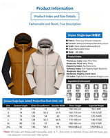Veste Softshell Réversible à Capuche Imperméable, Coupe-Vent et Respirante 3L pour Hommes, Idéale pour les Sports de Plein Air, la Moto et la Course à Pied