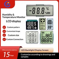 Modul Layar LCD Segmen 7 Digit Kustom dengan Lampu Latar Metalpin untuk Instrumen Kalkulator Psikrometer Sling