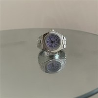 Bague tendance style punk, montre-bague en métal pour couple