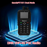 Radio bidirectionnelle portable GaodaPTT 4G Walkie Talkie R11 LTE POC + DMR VHF 136-174 MHz, longue portée, double mode, interphone mondial