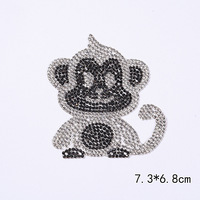2024 nouveau Design haute qualité 3D Animal dessin animé fer sur strass Patch Animal strass patchs pour vêtement vêtements