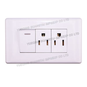 Enchufe eléctrico de alta calidad de 1 banda doble 3 EE. UU. Enchufe montado en la pared e interruptor - Product Image 1