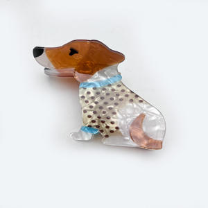 Nouvelle épingle à cheveux 2025 mignonne style coréen, motif dessin animé chiot, cœur doux et girly, pour chiens <span class=keywords><strong>teckel</strong></span> et berger, accessoires capillaires en acrylique - Product Image 6