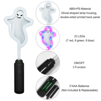Bâton lumineux LED fantôme d'Halloween - Baguette lumineuse RGB de 28 cm avec 3 modes de clignotement, cadeau de fête original pour enfants et fans de festivals de musique