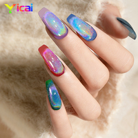 Poudre de gel pour ongles YICAI 9D effet œil de chat, pigment holographique magnétique, couleur changeante, pigment laser arc-en-ciel, revêtement en oxyde de fer