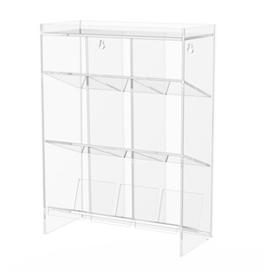 Fournitures de laboratoire <span class=keywords><strong>Tube</strong></span> à essai en acrylique mural transparent pour bureau Organisateur à 9 compartiments - Product Image 1