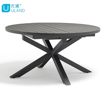 Uland-Juego de mesa plegable con forma de mariposa para jardín, mesa y sillas para exteriores, forma redonda
