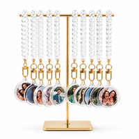 Kit de porte-clés en perles acryliques avec breloques personnalisées pour la décoration de sacs à main, cadeaux de boutique, artisanat, machine à fabriquer des boutons