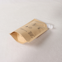 Sac biodégradable de bec de recharge de liquide recyclable en papier kraft imprimé personnalisé écologique pochettes pour 500ml et 1L