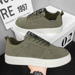 2025, zapatillas de Skate de PU para hombre, zapatillas de deporte informales cerradas con cordones estilo marea de talla grande, Joker Four Fashion para primavera y otoño - Product Image 1