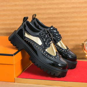 <span class=keywords><strong>Scarpe</strong></span> Eleganti da <span class=keywords><strong>Uomo</strong></span> in Pelle per Ufficio, Nuovo Stile 2026, Punta Tonda, Suola Spessa, con Rialzo Interno, Stile Britannico, Taglie <span class=keywords><strong>Grandi</strong></span> - Product Image 1