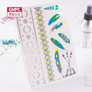 สติ๊กเกอร์สักชั่วคราว สีทองเมทัลลิก ดีไซน์สะดุดตา สำหรับติดแขน ใส่ไปงานปาร์ตี้ กันน้ำ พิมพ์ลายแบบทรานเฟอร์ ฟิล์ม PET ขนาดเดียว - Product Image 2