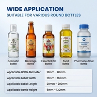 Machine d'étiquetage semi-automatique pneumatique et électrique pour bouteilles avec imprimante de date pour étiquettes en rouleau, utilisation dans l'industrie alimentaire