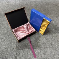 Boîte cadeau rigide magnétique de luxe personnalisée pour sous-vêtements et lingerie, avec doublure en satin gaufré, faite à la main