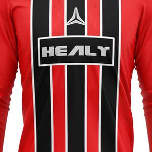 Camiseta de Fútbol Retro Personalizable a Rayas de Manga Larga, 100% Poliéster, Conjuntos con Estilo Vintage para Entusiastas del Fútbol - Product Image 4