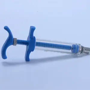 Adjustable 10ml tpx blue veterinary syringe
