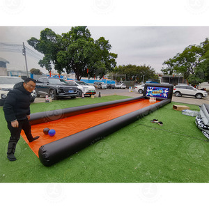 2024 Logotipo personalizado Pvc Inflable Bowling Alley Game Equipment Inflable Alley Bowling Pins y Zorb Ball - Product Image 1