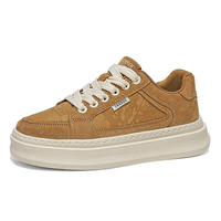 Baskets décontractées à plateforme pour hommes, taille 39-44, à lacets, semelle épaisse, style skate, couleur kaki marron, chaussures de marche quotidiennes pour hommes