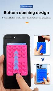 चिपचिपा फोन केस कस्टम मोबाइल एक्सेसरीज थोक लचीले क्रेडिट कार्ड वॉलेट सम्मिलित आईडी कार्ड फिक्स मोड फोन धारक - Product Image 3