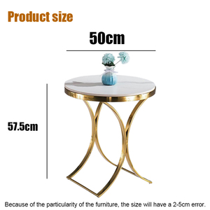 SUKE a buon mercato in acciaio inox Base bianco marmo <span class=keywords><strong>tavolo</strong></span> da caffè <span class=keywords><strong>50x50</strong></span> mobili angolo tavolino per la vendita - Product Image 2