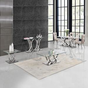 <span class=keywords><strong>Table</strong></span> à <span class=keywords><strong>manger</strong></span> rectangulaire en acier inoxydable avec plateau en verre trempé <span class=keywords><strong>pour</strong></span> 6 à 8 <span class=keywords><strong>personnes</strong></span>, meubles chinois - Product Image 6