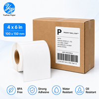 Etiquetas Térmicas Autoadhesivas en Rollo de 4x6, 500 Etiquetas con Revestimiento Superior, Rollo de Etiquetas Térmicas Directas para Códigos de Barras y Almacenes