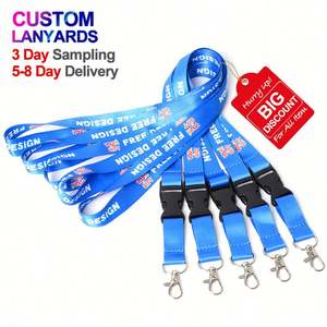 Wholesale Cheap Customised Personalized Logo Silk Screen Printing Keyring Airline Aviation Neck Strap Lanyard - Product Image 2