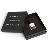 Boîtes d'emballage de parfum en verre avec couvercle et base en deux parties, logo personnalisé en Chine, luxe, noir, 30 ml, 50 ml, avec mousse EVA