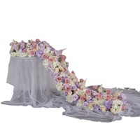 Guirlande de fleurs artificielles en hydrangea rose violet de 2 m, faite à la main, en soie, pour la remise des diplômes, le Nouvel An, les mariages, la Saint-Valentin